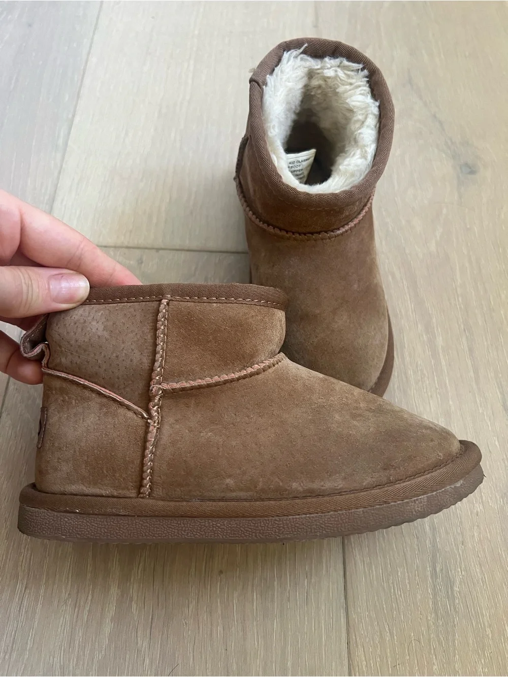 Lamo Brown Suede Shearling Booties